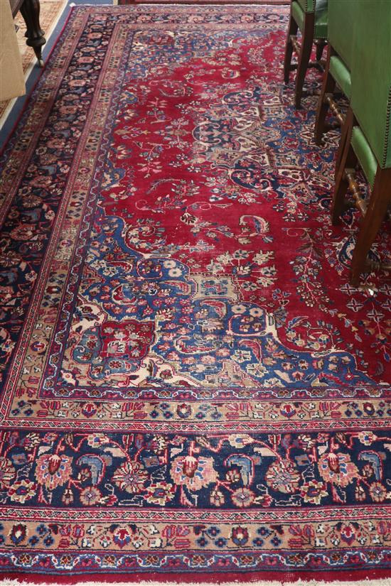A Meshed red ground carpet, 296 x 390cm